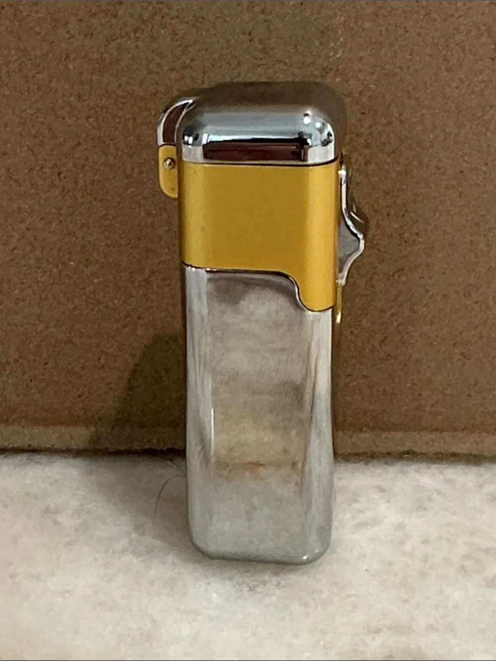 Yellow and Silver Rechargeable Windproof Lighter